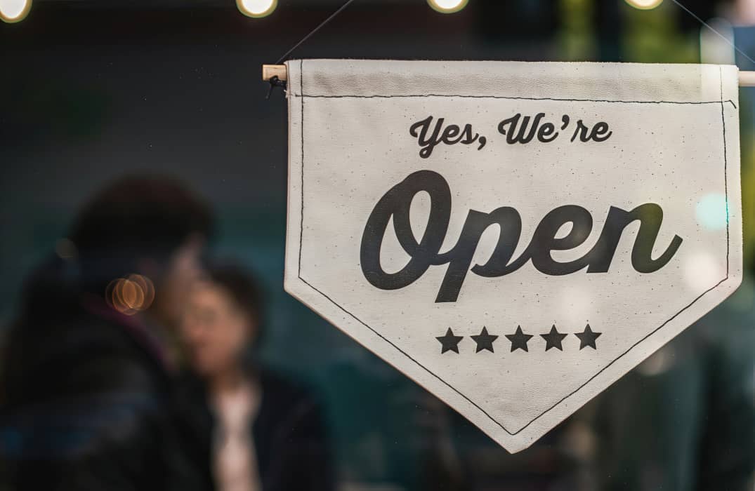 open sign for small business